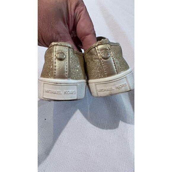 Michael Kors Kids Slip On Monogram Gold Tone Logo Sneaker Shoes Toddler 9 US - Picture 7 of 11